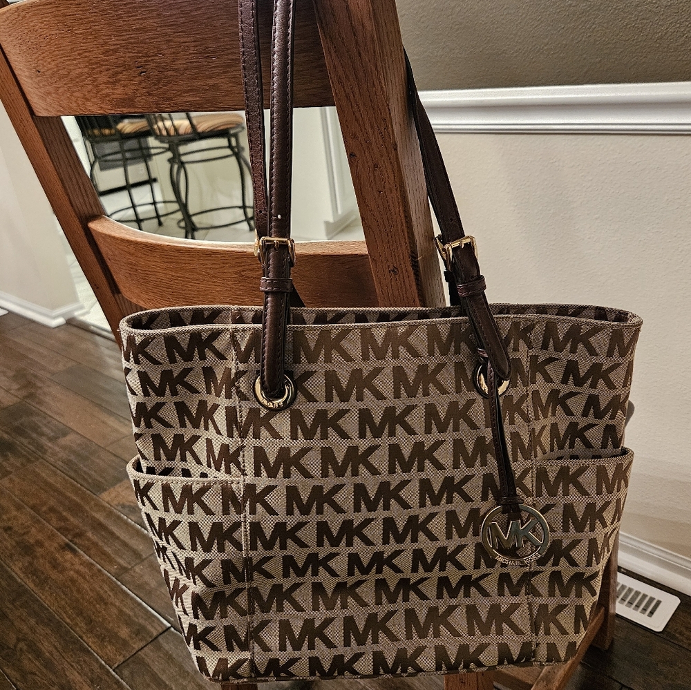 MICHAEL KORS Designer Jet Set Signature Logo Tote Pure Bag - Picture 14 of 14